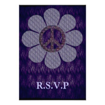 Patterned Peace Flower Invites