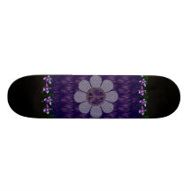 Patterned Peace Flower Skateboard Deck