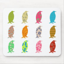 Patterned Penguins Mouse Mats