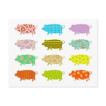 Patterned Pigs postcards