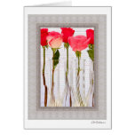 Patterned rose (left) card