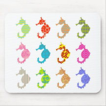 Patterned Seahorse Mousepads