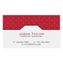 Patterned Split - Red Business Card Templates