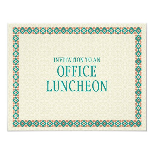 Patterns & Borders 3 Office Lunch Invitation Zazzle