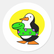 Patty Penguin Round Stickers