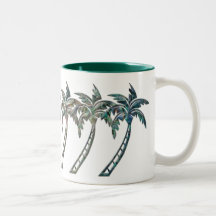 Paua Shell Palm Trees Mug