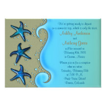 Paua Shell Starfish Post Wedding Reception Only Personalized Invitation