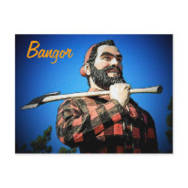 Paul Bunyan in Bangor Postcard