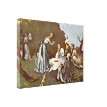 Paul Cezanne - breakfast outdoors Canvas Print