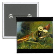 Paul Helieu by John Singer Sargent Pinback Buttons