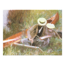 Paul Helleu Sketching with His Wife by Sargent Personalized Announcements