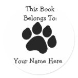 Paw Print Bookplate Sticker