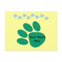Paw Print Customisable Postcard