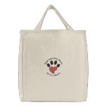 Paw Print Heart embroidered bags