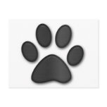 paw print in black - customisable with your text post cards