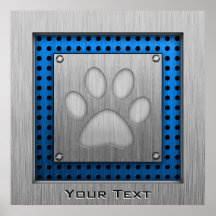 Paw Print; Metal-look