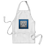 Paw Print; Metal-look Apron