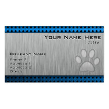 Paw Print; Metal-look Business Cards