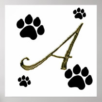 Paw Print Monogram Poster