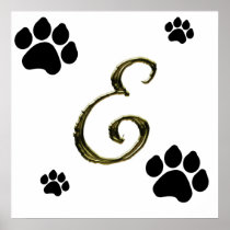 Paw Print Monogram Poster