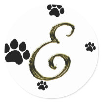 Paw Print Monogram Sticker