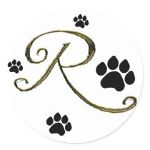 Paw Print Monogram Sticker