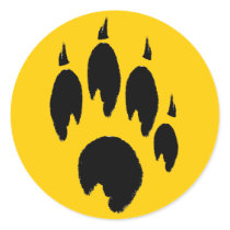 Paw Print Yellow Stickers