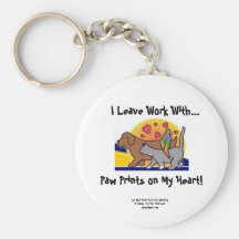 Paw Prints Coloured Keychain