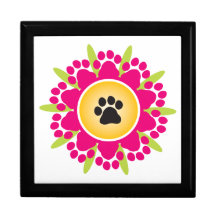 Paw Prints Flower Jewelry Box