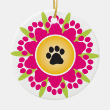Paw Prints Flower Ornament