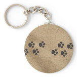 Paw Prints in the Sand keychains