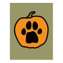 Paw Pumpkin Postcard