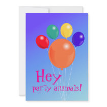 Paw-shaped balloon bouquet_Party Animal Invitation