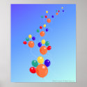 Paw-shaped up up & away balloon bouquet poster posters