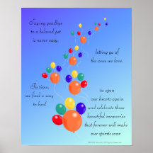 Paw-shaped up up & away balloon bouquet sympathy poster