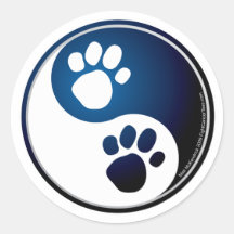 Paw Ying Yang Round Sticker