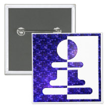Pawn Reflections Square Pin