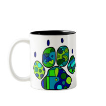 Pawprint Blue/Green Mug