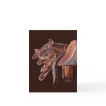 "Paws" Dozing Abyssinian Cats Greeting Cards