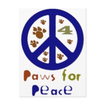 Paws for Peace (Navy) Post Cards