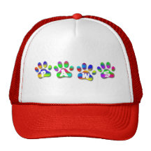 Paws Rainbow Colour Pawprints Animal Trainer Hat