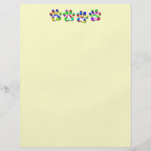 Paws Rainbow Colour Pawprints Letter Full Color Flyer