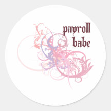 Payroll Babe Round Sticker