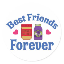 PB&J BFF ROUND STICKER