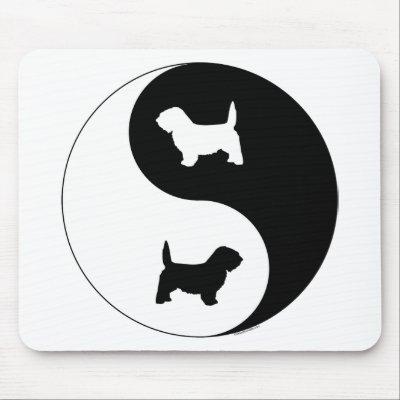 PBGV Ying Yang Mouse Pads by dogwiregifts