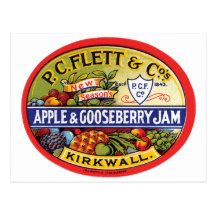 PC Flett & Cos. Apple & Gooseberry Jam Postcard