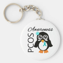 PCOS Awareness Penguin Keychain
