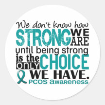 PCOS How Strong We Are Round Sticker