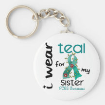 PCOS I Wear Teal For My Sister 43 Keychain