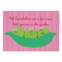 Pea Pod Pals New Baby Girls Congratulations Card
